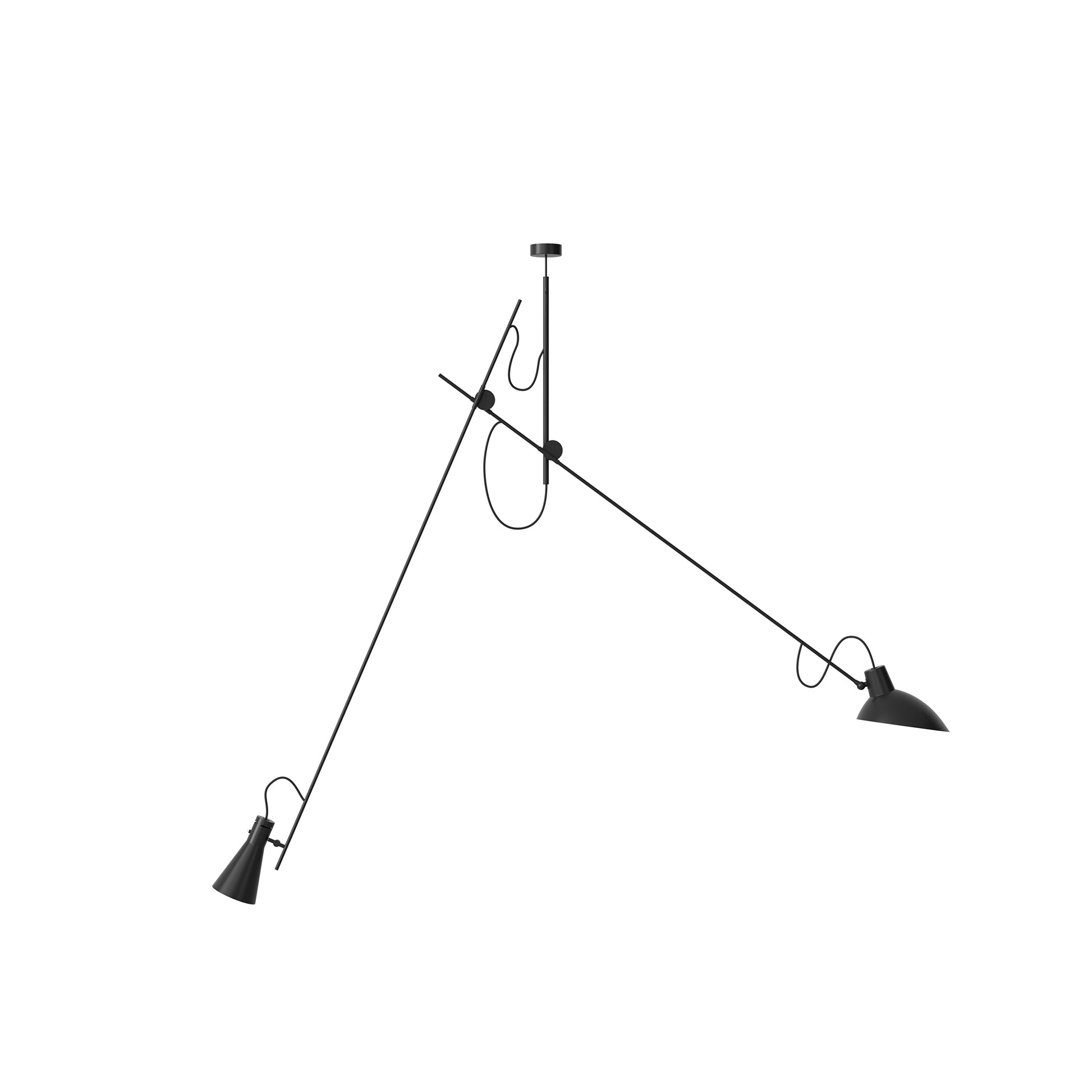 Suspension Lamp VV Cinquanta by Astep #Black Structure / Black Reflectors