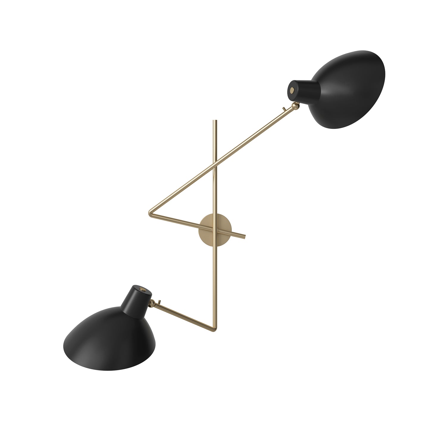 Wall Lamp Vv Cinquanta Twin by Astep #Brass Mount / Black Reflectors