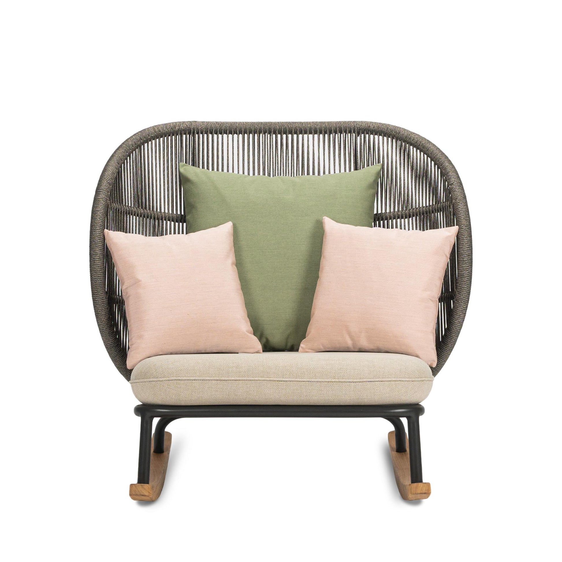 Rocking Rope Garden Armchair Kodo by Vincent Sheppard #FOSSIL GREY