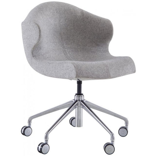 ALSTER - Swivel fabric office chair with castors with 5-Spoke base