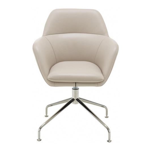 AMÉDÉE - Leather Office Chair with Armrests and 4-Spoke Base (Request Info)