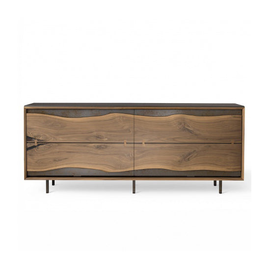 Leonardo L417N/220 - Walnut Sideboard With Sliding Doors by Arte Brotto