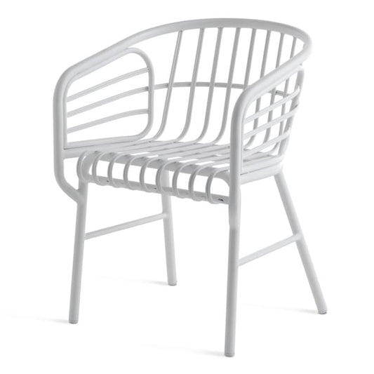 Raphia Alluminio - Aluminium chair with armrests
