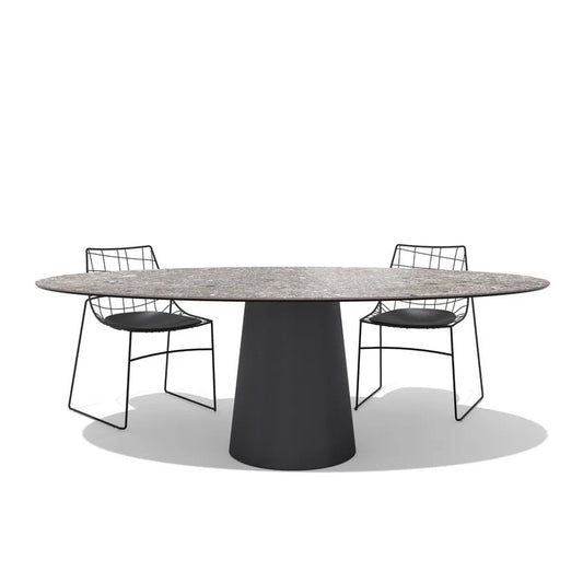 Totem Outdoor Elliptical - Oval ceramic garden table