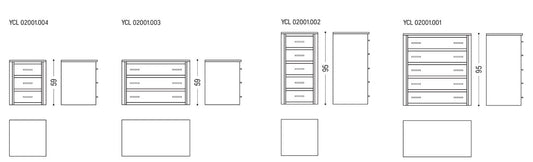 Drawers on metal runners with handles (Request Info)