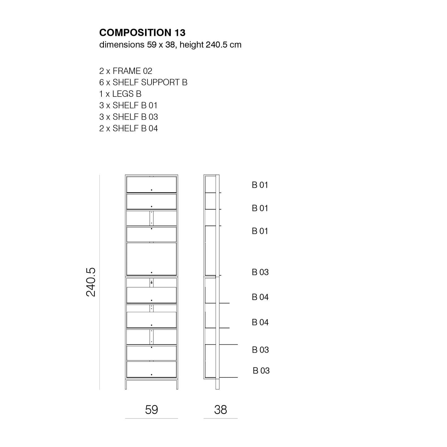 SHTEF - Freestanding aluminium bookcase (Request Info)