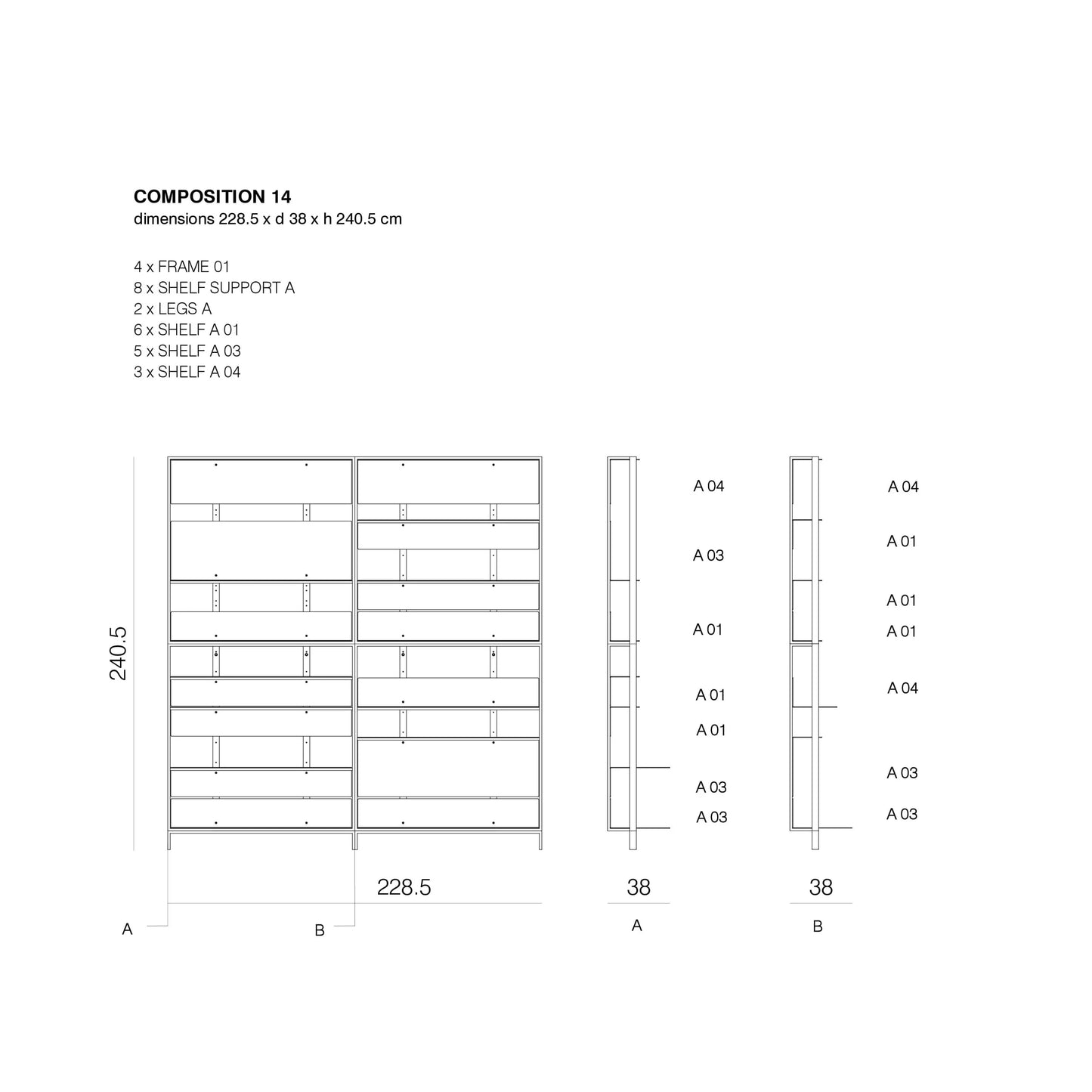 SHTEF - Freestanding aluminium bookcase (Request Info)