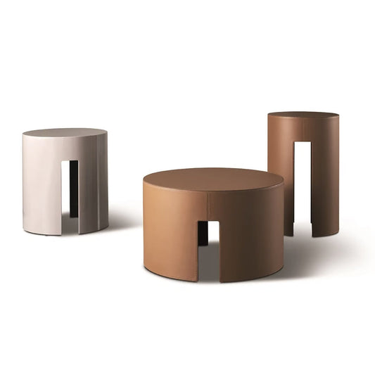 GONG - Low Round Wooden Coffee Table (Dimension - Ø45 x H50 cm)