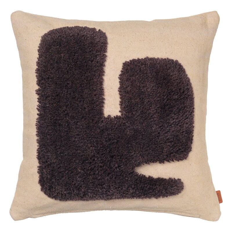 Lay cushion by ferm LIVING #50 x 50 cm, sand - dark brown #