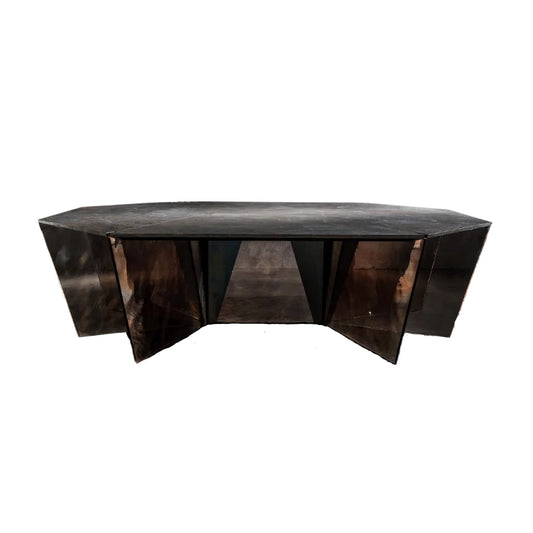 Gotham - Octagonal Stone And Cast Glass Table by Henge
