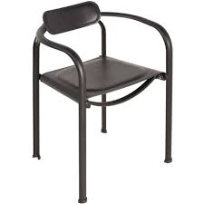 SPLIT CHAIR - Stackable steel chair with armrests