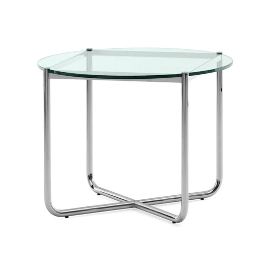 MR - Round Glass & Steel Coffee Table