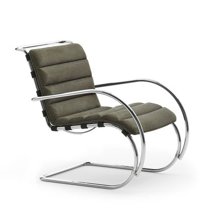 MR Lounge - Cantilever Leather Easy Chair with Armrest