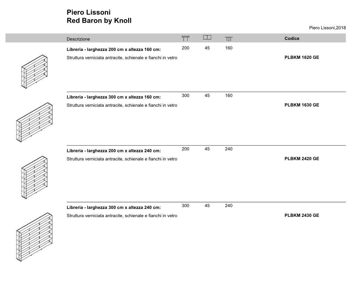 Red Baron - Modular Glass & Aluminum Bookcase