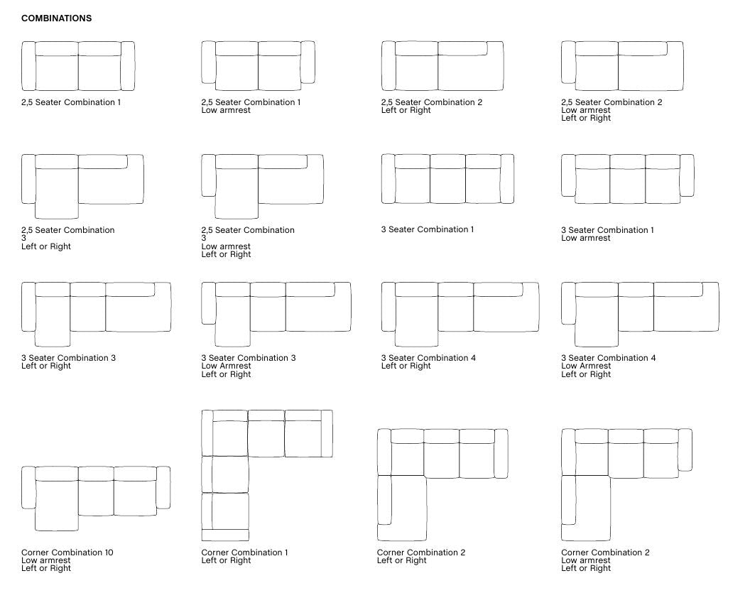 Mags Soft 2.5 seater sofa combination 3 - Low armrest