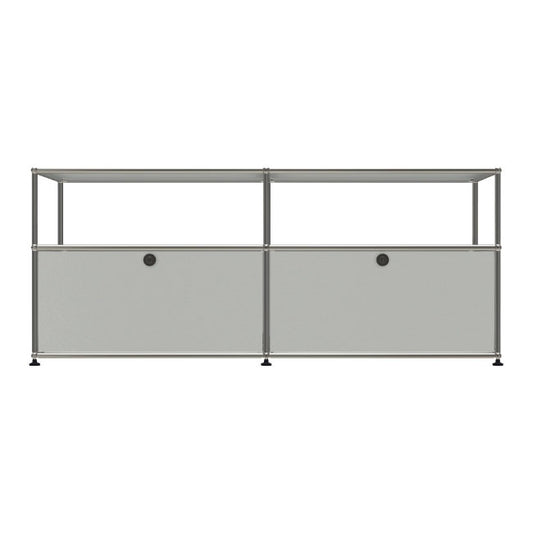2x2 Modular Metal Sideboard with 2 bottom doors & 1-1 pannel [W(750+750)XD350XH(350+250)] by Usm #Light Gray [RAL 7035]