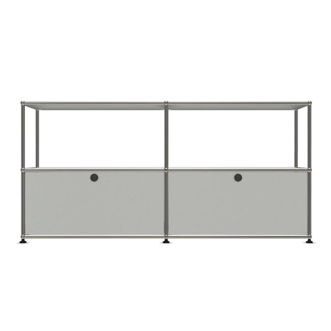 2x2 Modular Metal Sideboard with 2 bottom doors & 1-1 pannel [W(750+750)XD350XH(350+350)] by Usm #Light Gray [RAL 7035]