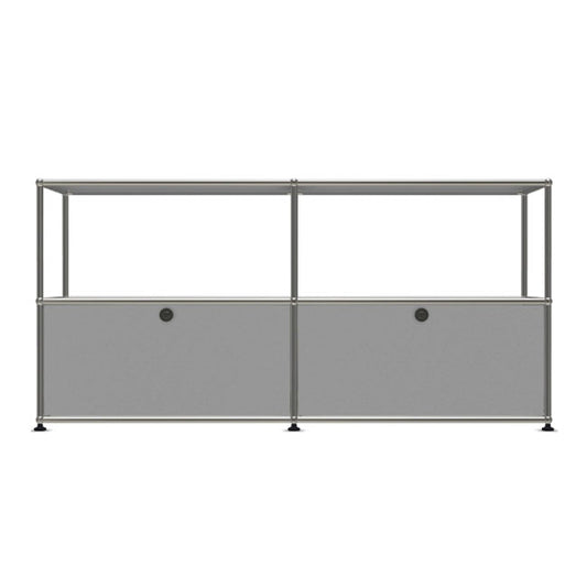 2x2 Modular Metal Sideboard with 2 bottom doors & 1-1 pannel [W(750+750)XD350XH(350+350)] by Usm #USM Matte Silver