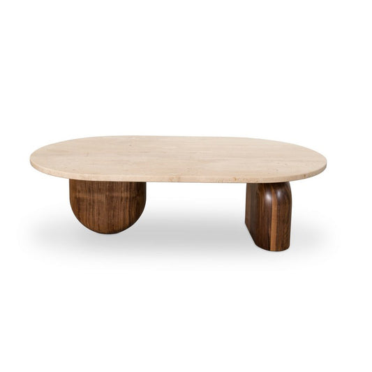 Philip Oval Travertine Coffee Table by Essential Home