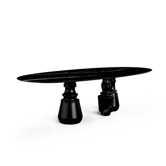 Pietra Oval Xl - Oval Nero Marquina Marble Dining Table by Boca Do Lobo