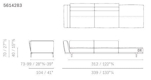 LET IT BE - Sectional fabric sofa