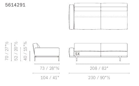LET IT BE - Sectional fabric sofa