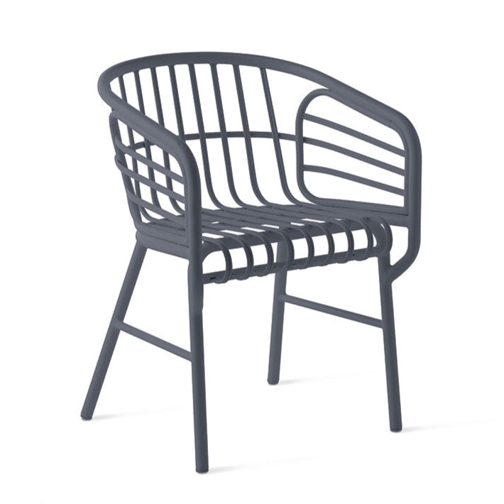 Raphia Alluminio - Aluminium chair with armrests