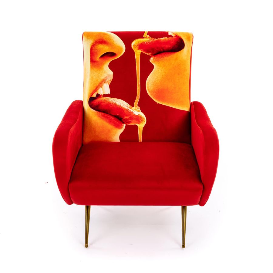 Fully Upholstered Fabric Armchair Honey by Seletti
