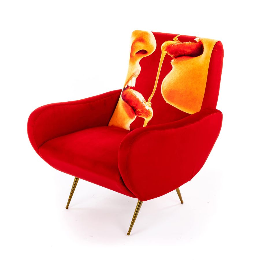 Fully Upholstered Fabric Armchair Honey by Seletti