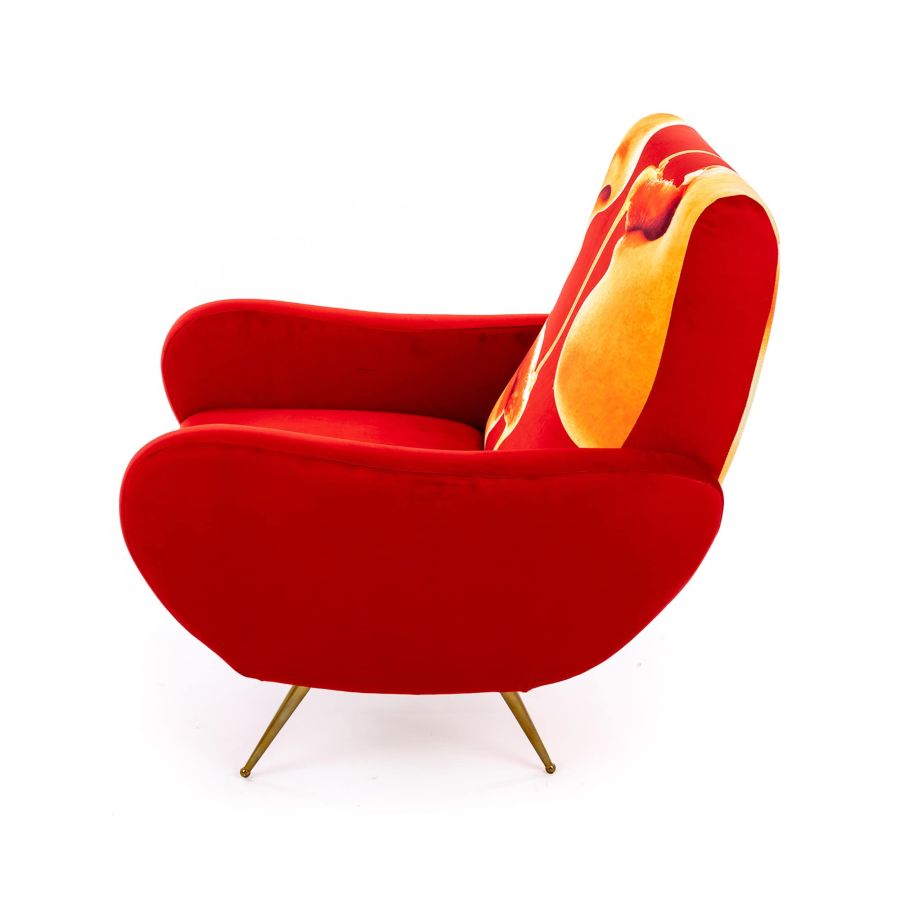 Fully Upholstered Fabric Armchair Honey by Seletti