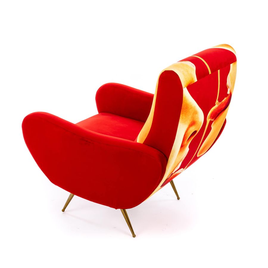 Fully Upholstered Fabric Armchair Honey by Seletti