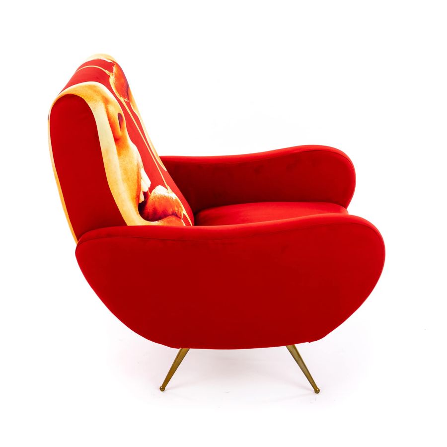 Fully Upholstered Fabric Armchair Honey by Seletti
