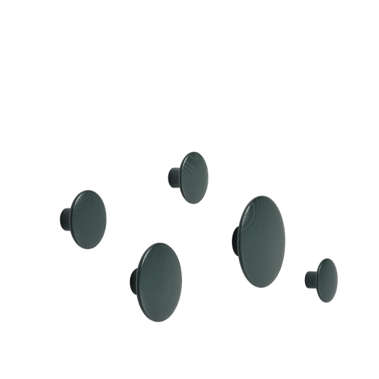 Dots Hooks Metal 5 Pcs. by Muuto #Dark Green