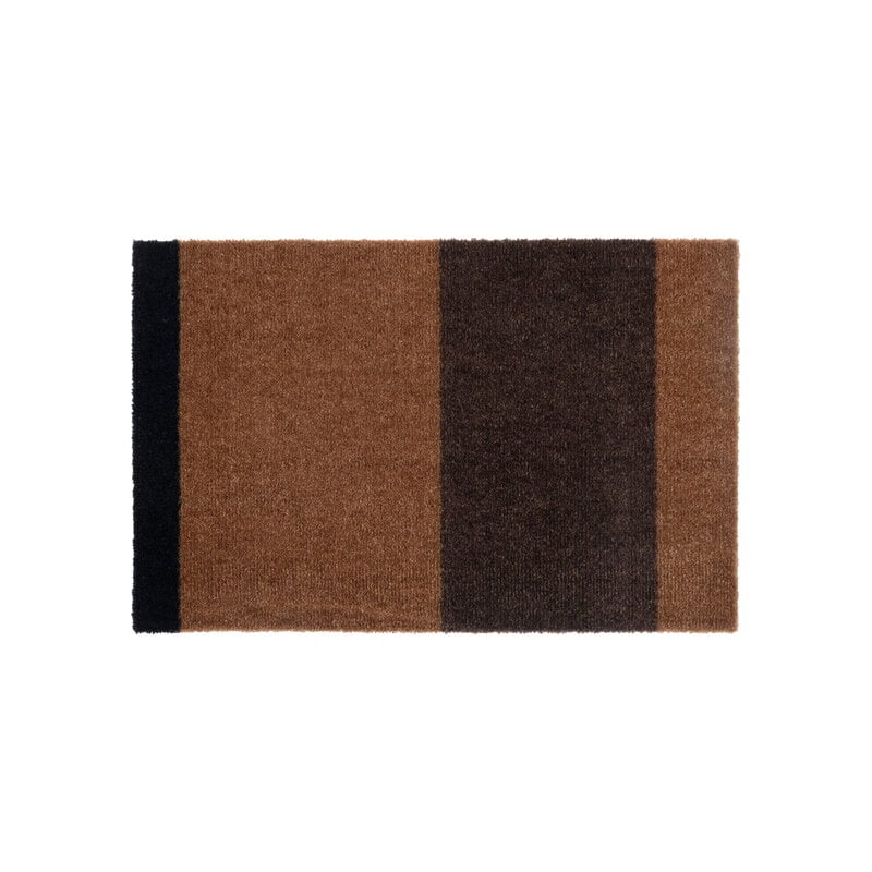 Stripes horizontal rug by Tica Copenhagen #40 x 60 cm, cognac - d.brown - black #