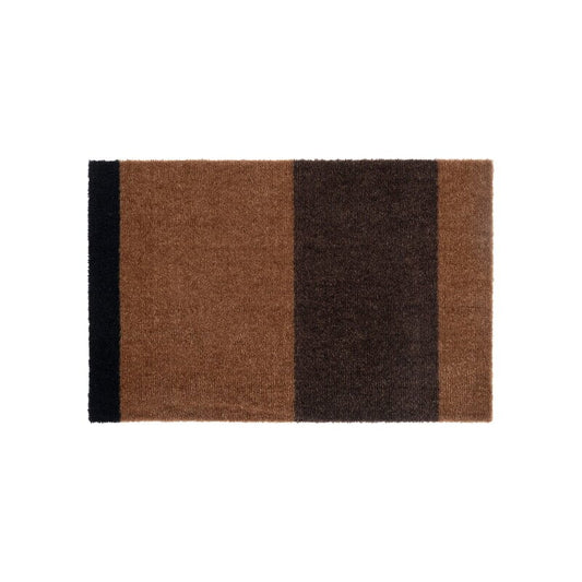 Stripes horizontal rug by Tica Copenhagen #40 x 60 cm, cognac - d.brown - black #