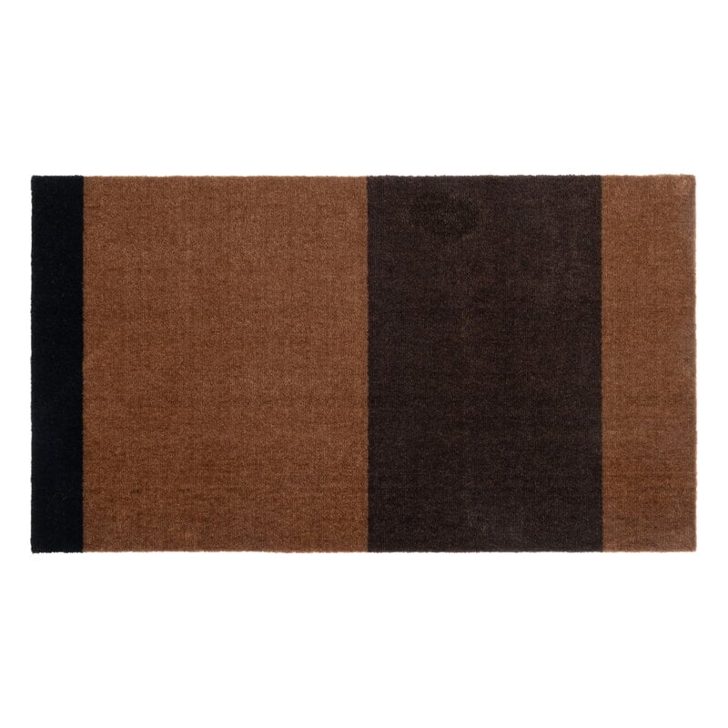 Stripes horizontal rug by Tica Copenhagen #67 x 120 cm, cognac - d.brown - black #