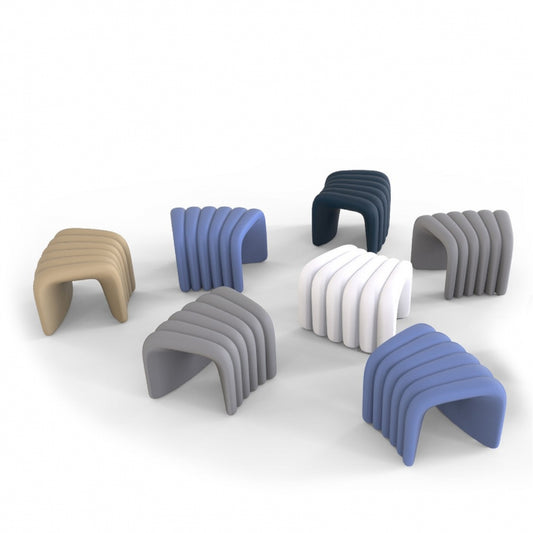 RIVER SNAKE - Polyurethane stool with linking device with fire retardant padding