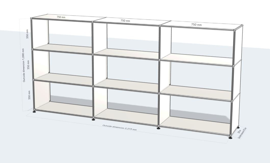 3x3 모듈 하이보드 (open panel) [W(750+750+750)XD350XH(350+350+350)]