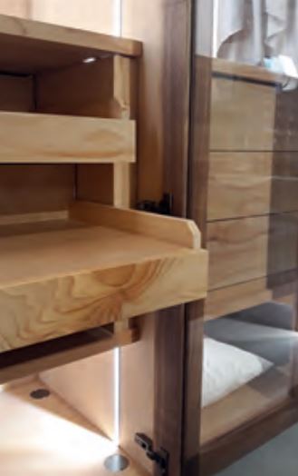 Module with pull-out trays on metal runners (Request Info)