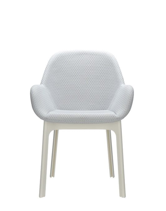 Clap Armchair by Kartell #Embossed fabric/GREY/WHITE