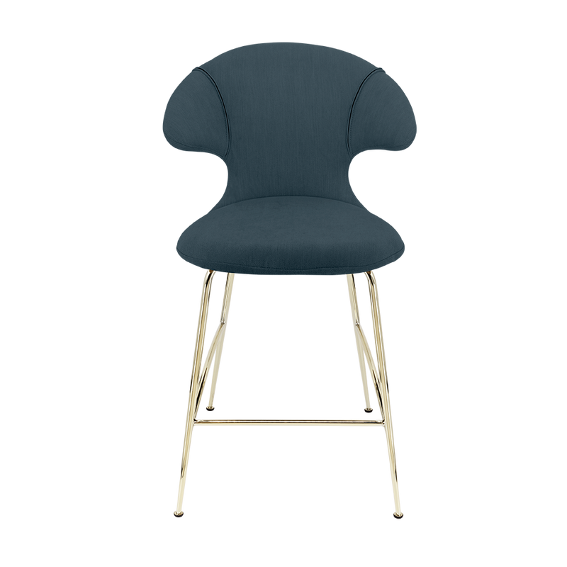 Time Flies Upholstered Counter Stool by Umage #Jet Air Blue / Brass