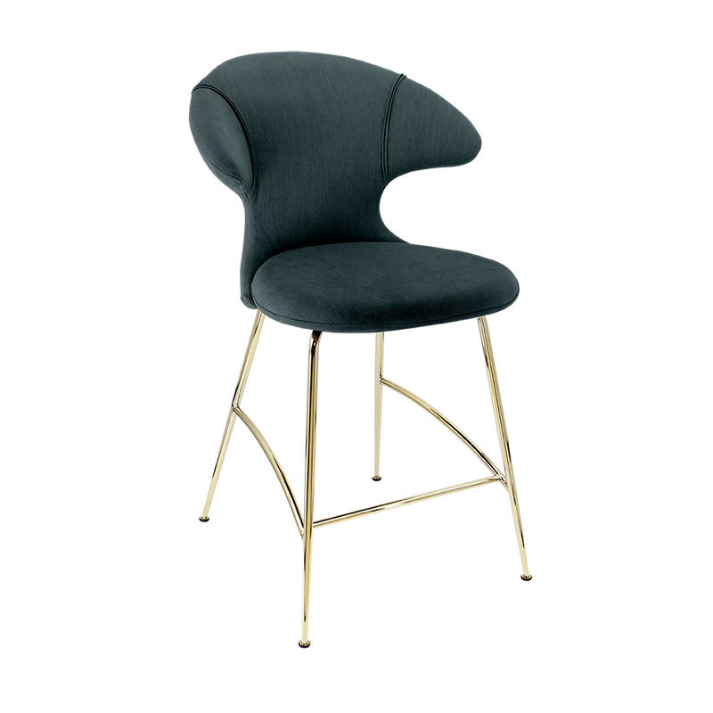 Time Flies Upholstered Counter Stool by Umage #Quantum Blue / Brass