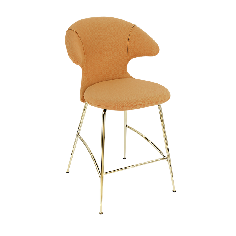 Time Flies Upholstered Counter Stool by Umage #Tangerine / Brass