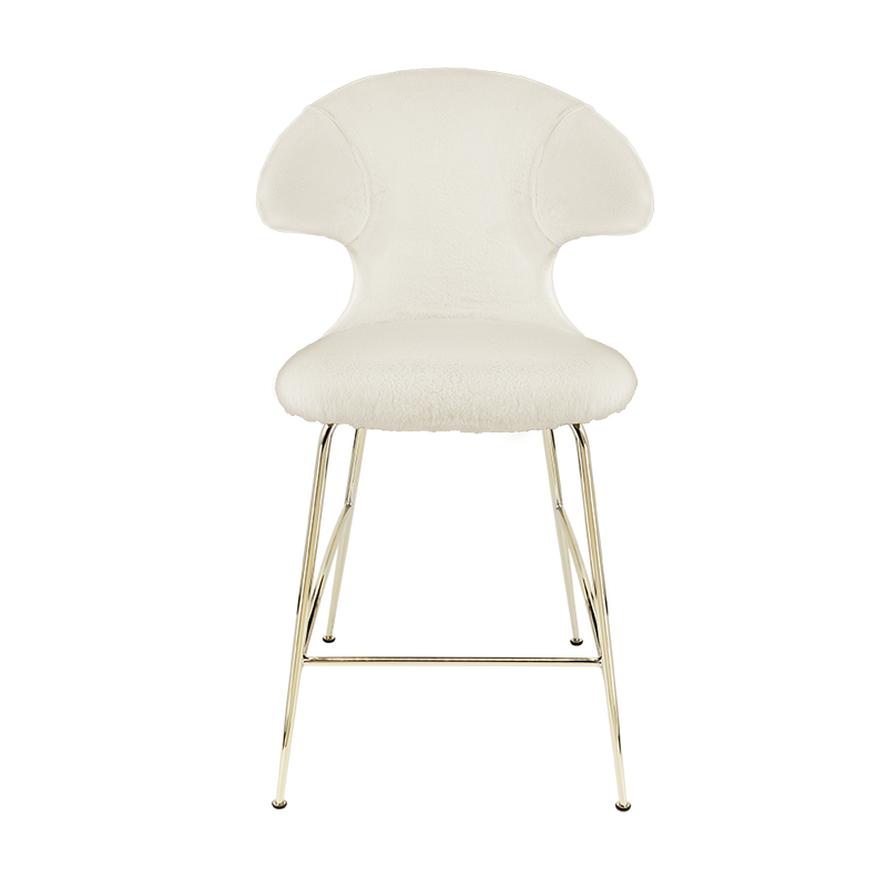Time Flies Upholstered Counter Stool by Umage #Teddy White / Brass