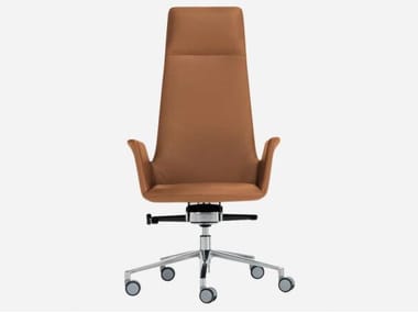 ALTEA - Height-adjustable leather executive chair with castors by Inclass