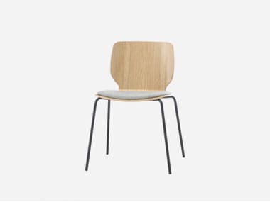 NIM - Stackable wood veneer chair with integrated cushion by Inclass