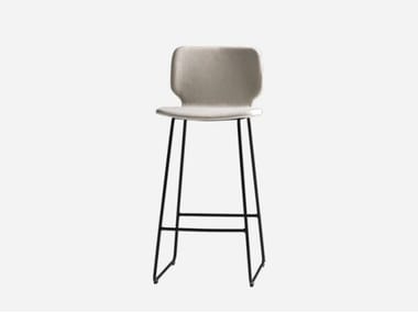 NIM - Sled base fabric stool with footrest by Inclass