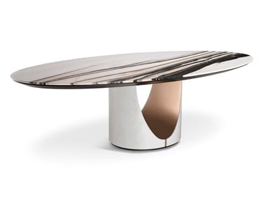 CAMERON - Oval marble table by Visionnaire