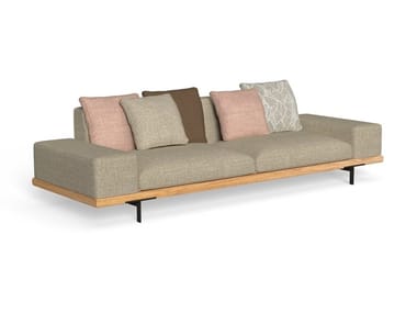 ALLURE - 4 seater fabric and Accoya wood garden sofa by Talenti