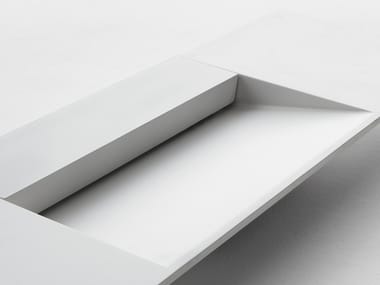 ARC - Cristalplant® washbasin with integrated countertop by Falper